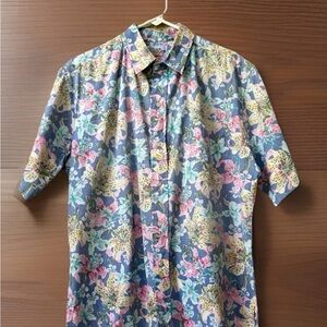 VTG Reyn Spooner Reverse Print Hawaiian Shirt XL Button Up Floral Made in Hawaii